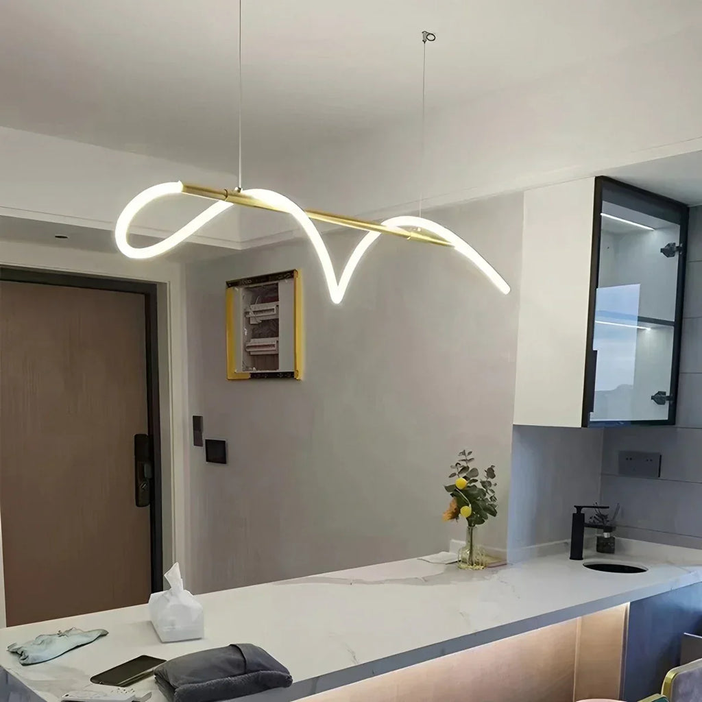 Moderne lang slange LED pendel til spisestue - Orntli