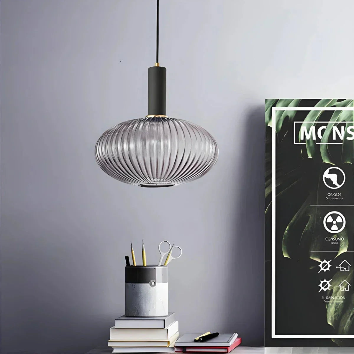 Nordic Vintage Glass Striped Pendeant Light - Orntli