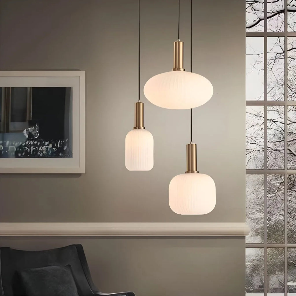 Nordic Vintage Glass Striped Pendeant Light - Orntli