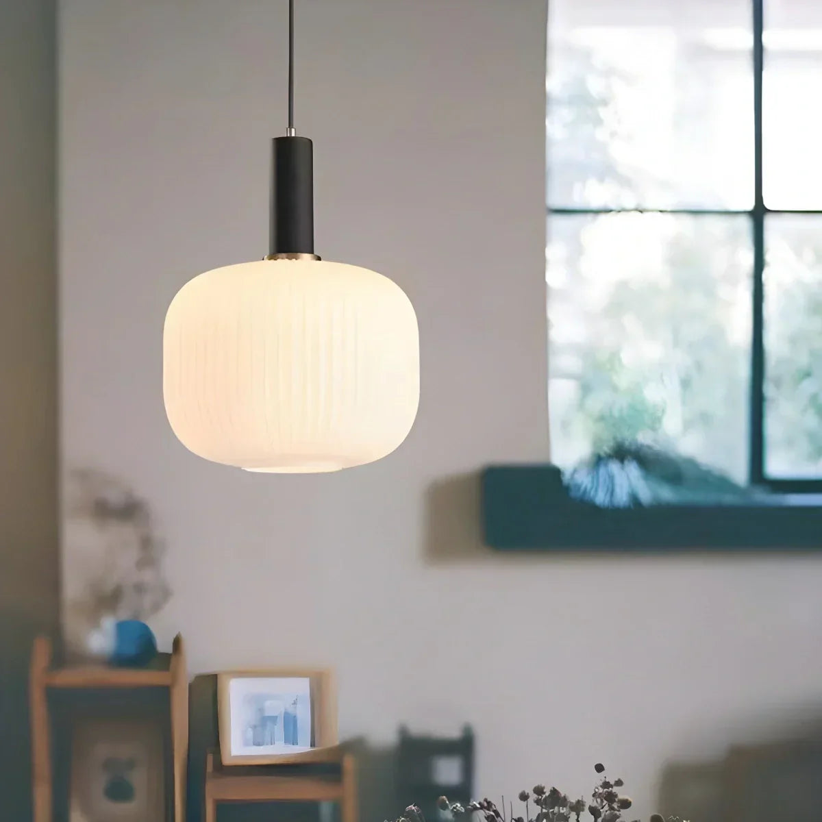 Nordic Vintage Glass Striped Pendeant Light - Orntli
