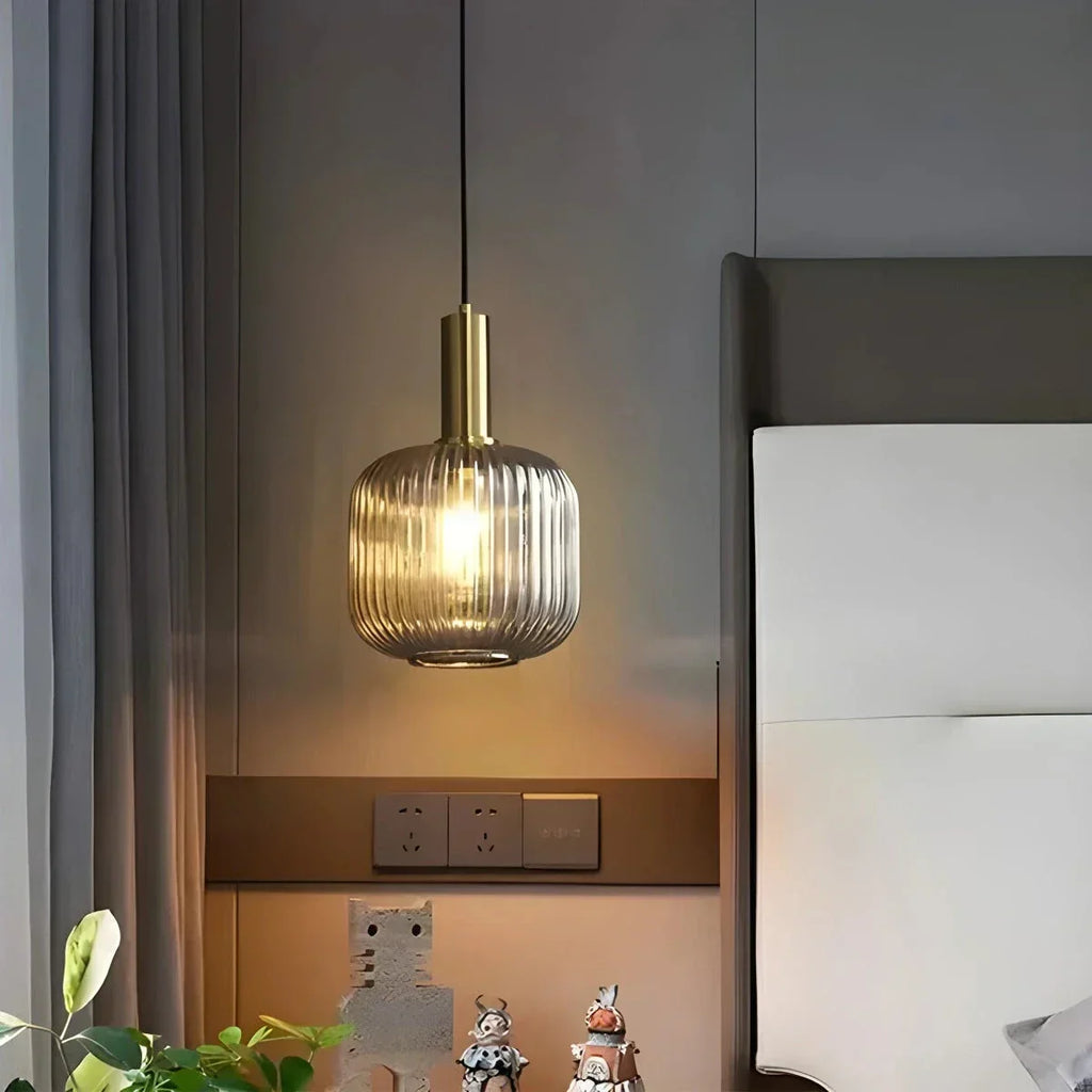 Nordic Vintage Glass Striped Pendeant Light - Orntli