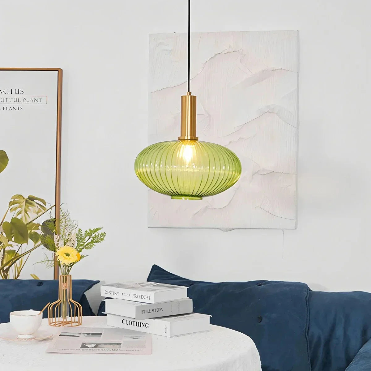Nordic Vintage Glass Striped Pendeant Light - Orntli