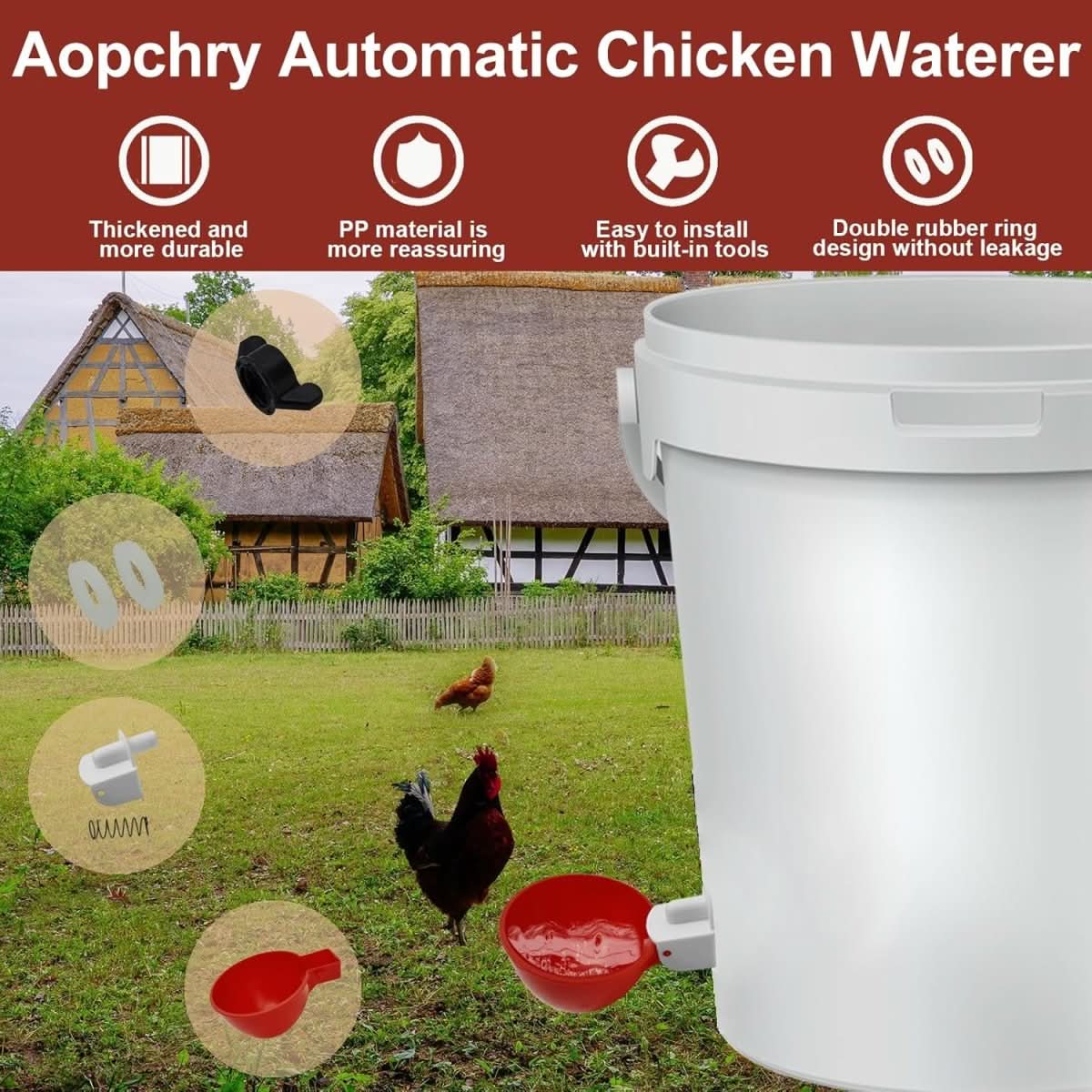 AviGuard Automatic Chicken Waterer For Healthy Flocks Keeps Backyard Water Fresh