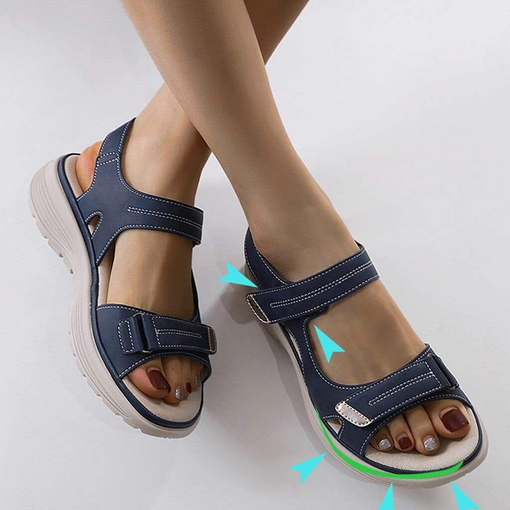Bequeme Sandalen zum Gehen mit Fußgewölbestütze und verstellbarer Passform