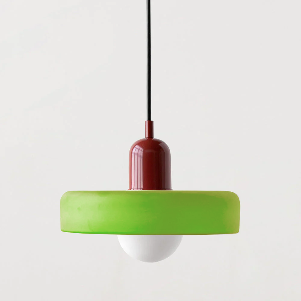 Lampa wisząca w stylu Bauhaus ze szklanym kolorowym kloszem, sufitowa oprawa świetlna