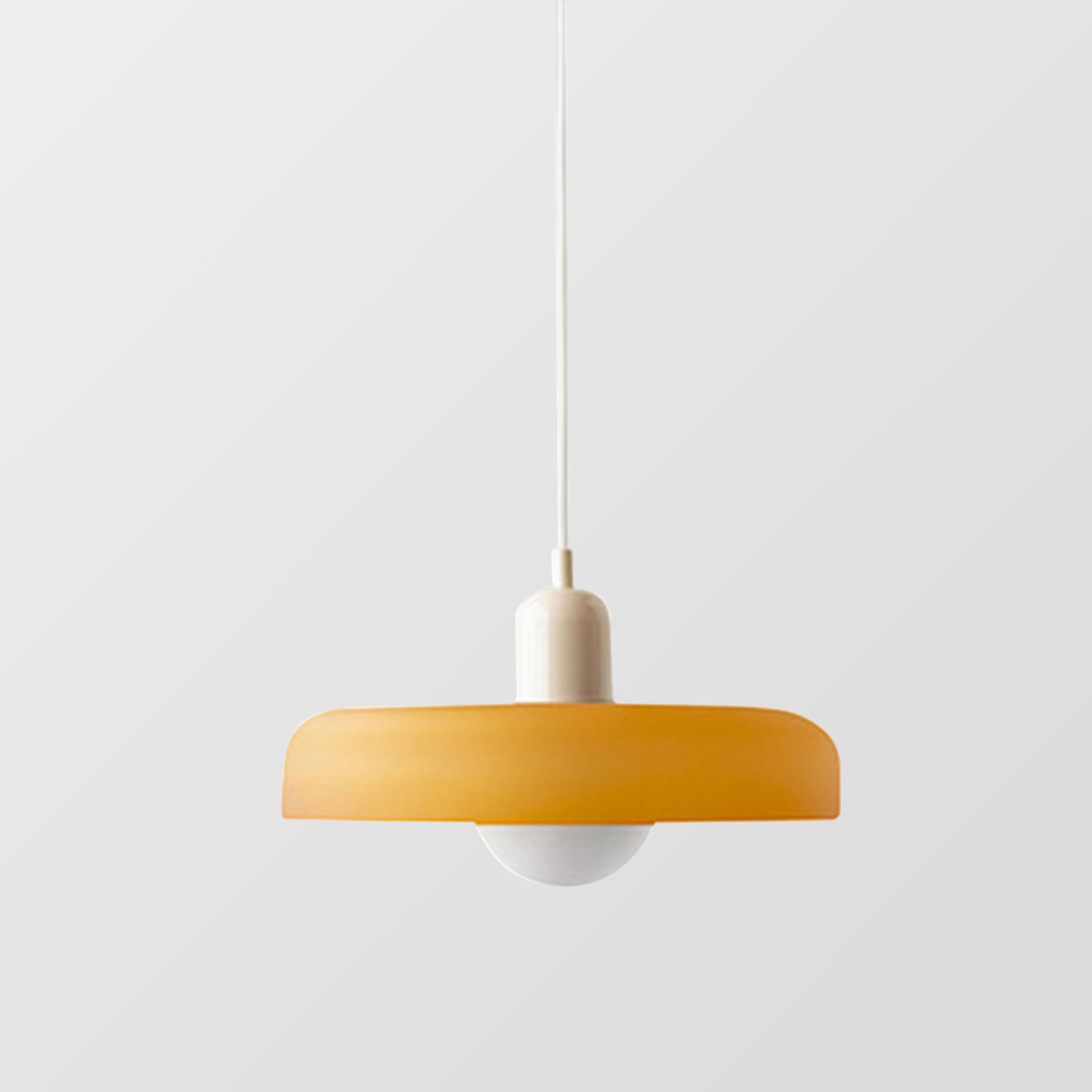 Lampa wisząca w stylu Bauhaus ze szklanym kolorowym kloszem, sufitowa oprawa świetlna
