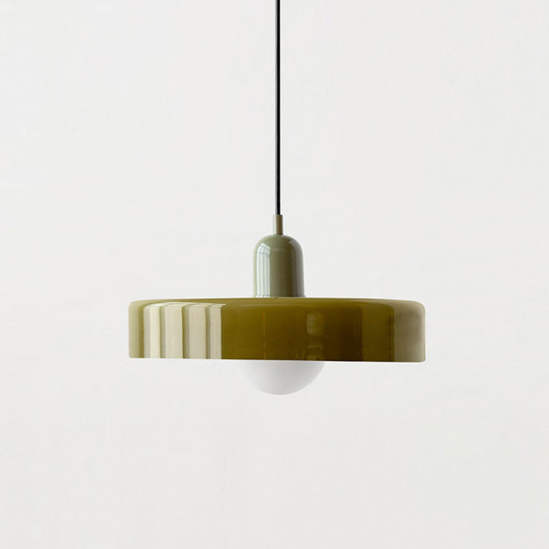 Lampa wisząca w stylu Bauhaus ze szklanym kolorowym kloszem, sufitowa oprawa świetlna