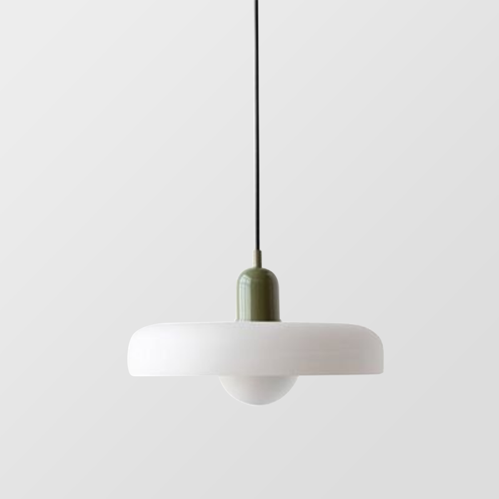 Lampa wisząca w stylu Bauhaus ze szklanym kolorowym kloszem, sufitowa oprawa świetlna