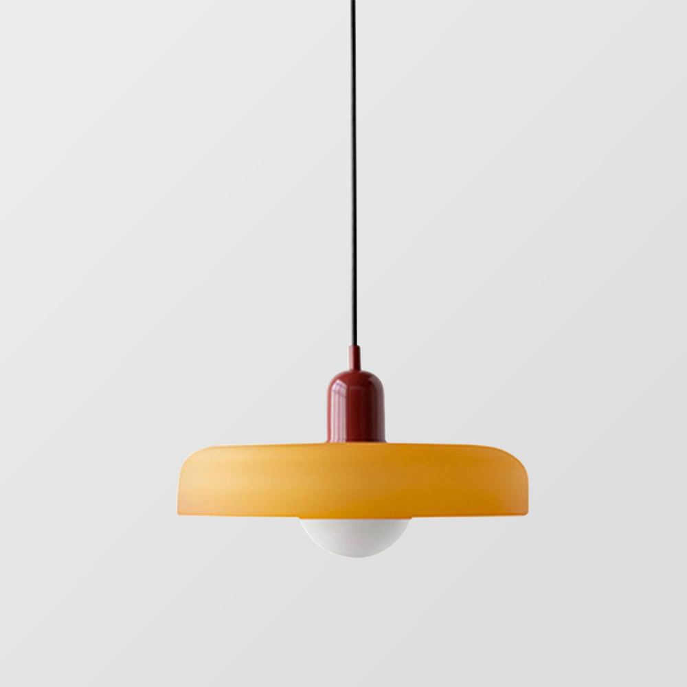 Lampa wisząca w stylu Bauhaus ze szklanym kolorowym kloszem, sufitowa oprawa świetlna