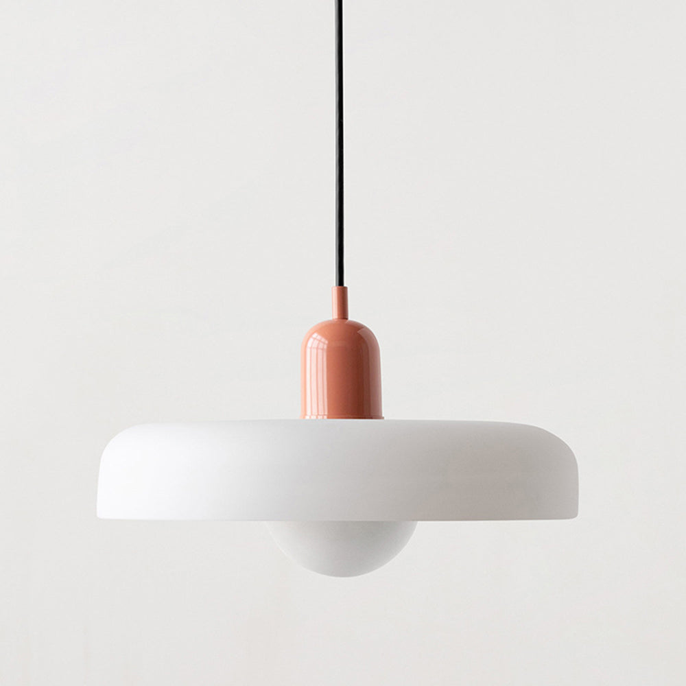 Lampa wisząca w stylu Bauhaus ze szklanym kolorowym kloszem, sufitowa oprawa świetlna