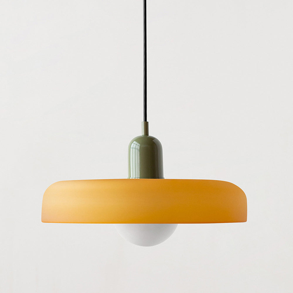 Lampa wisząca w stylu Bauhaus ze szklanym kolorowym kloszem, sufitowa oprawa świetlna