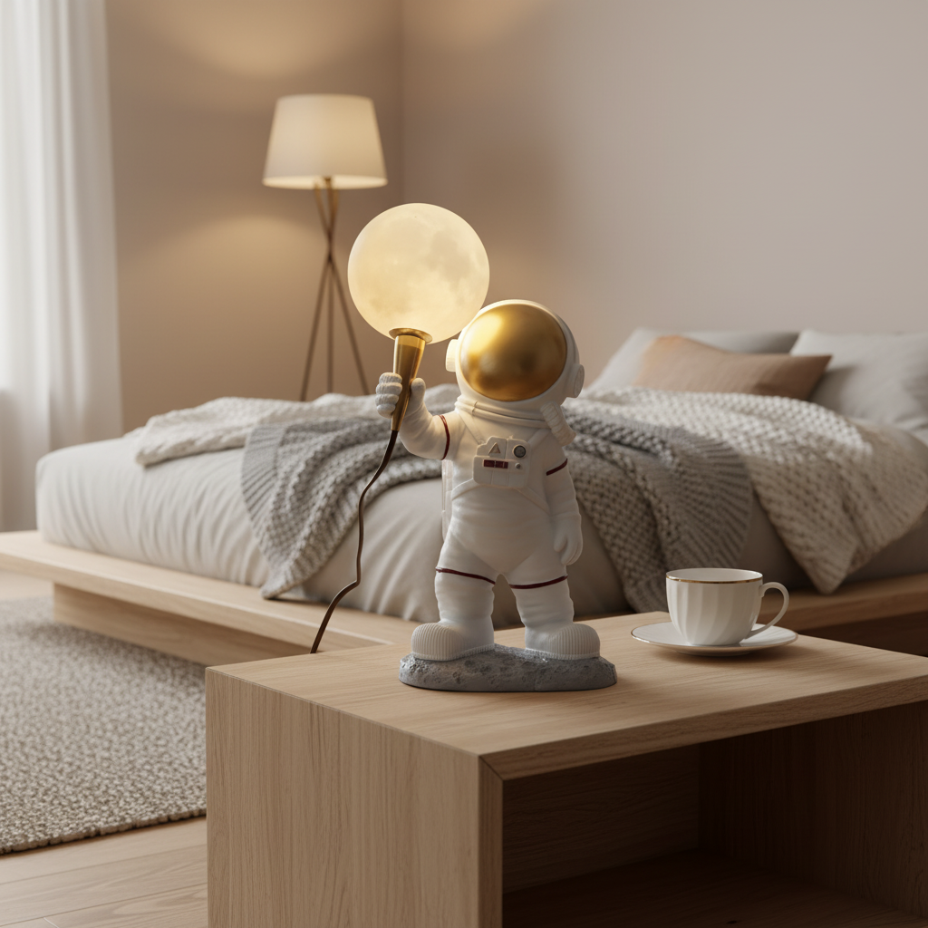 Barnerom Astronaut LED Bordlampe Dekorativ Nattbord Accent