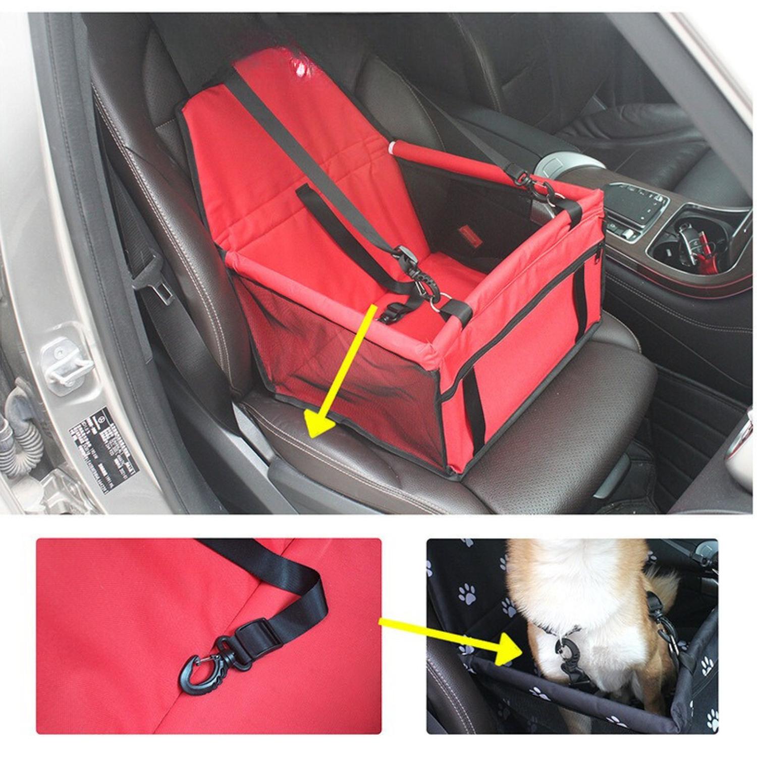 Seggiolino Auto Elevato per Cani AutoPaw con Tessuto Impermeabile e Base Antiscivolo