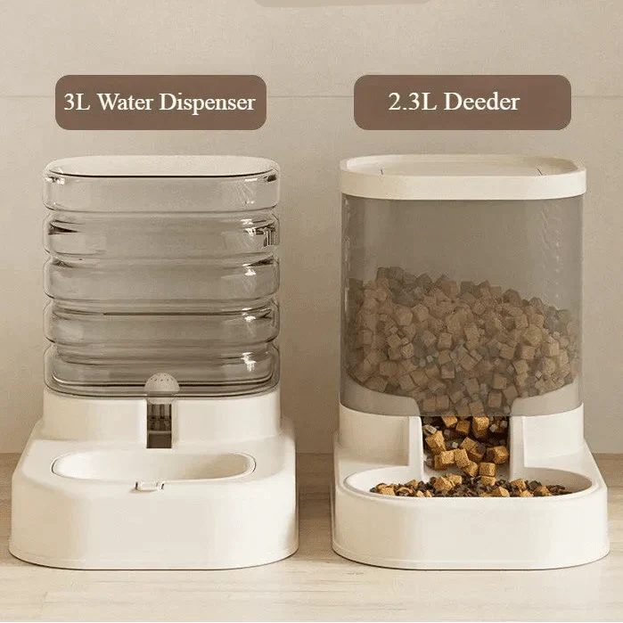 BrightPaws Automatic Pet Feeder and Waterer For Busy Pet Owners No Electricity