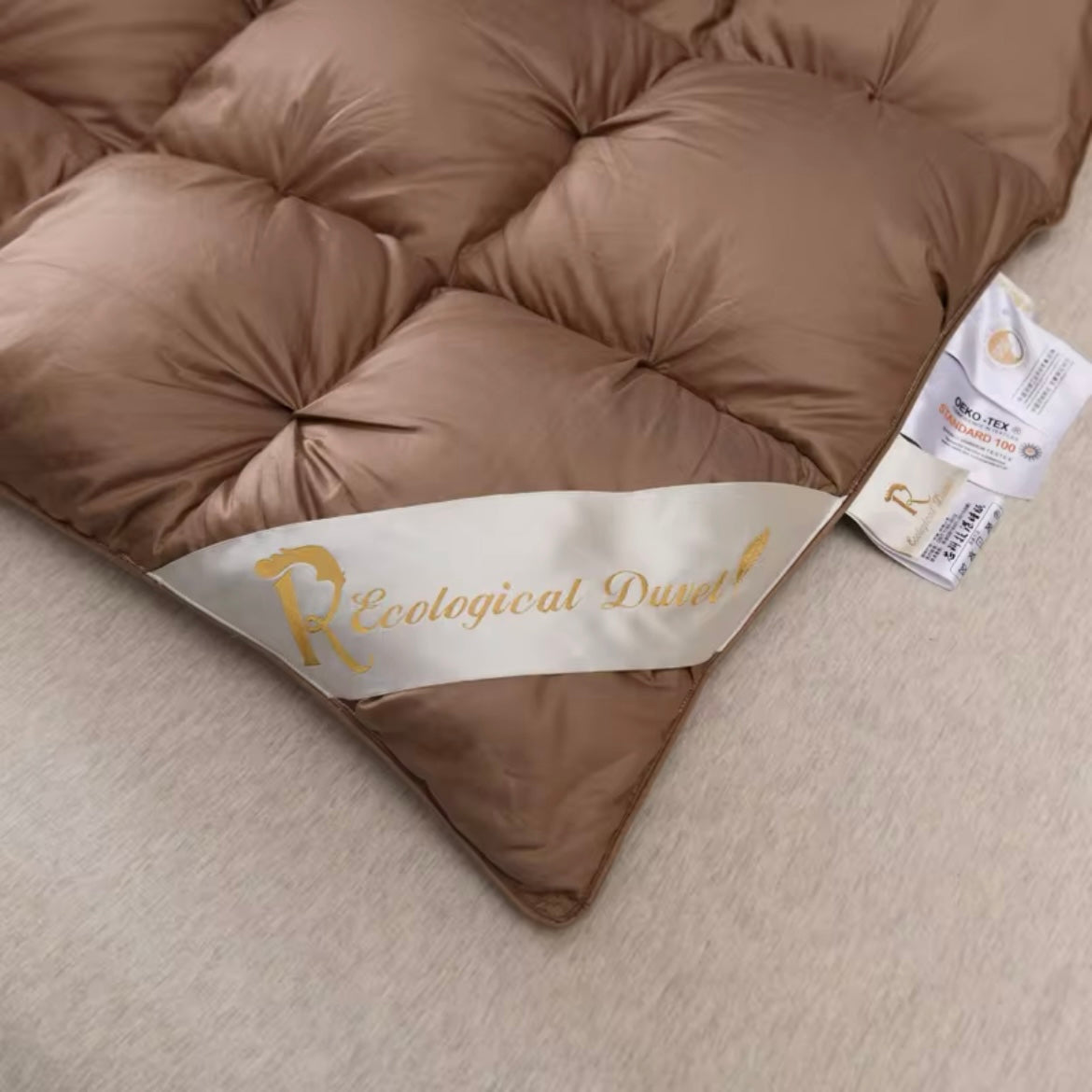 Orntli Liora Brown Goose Down Comforter Lightweight Luxury