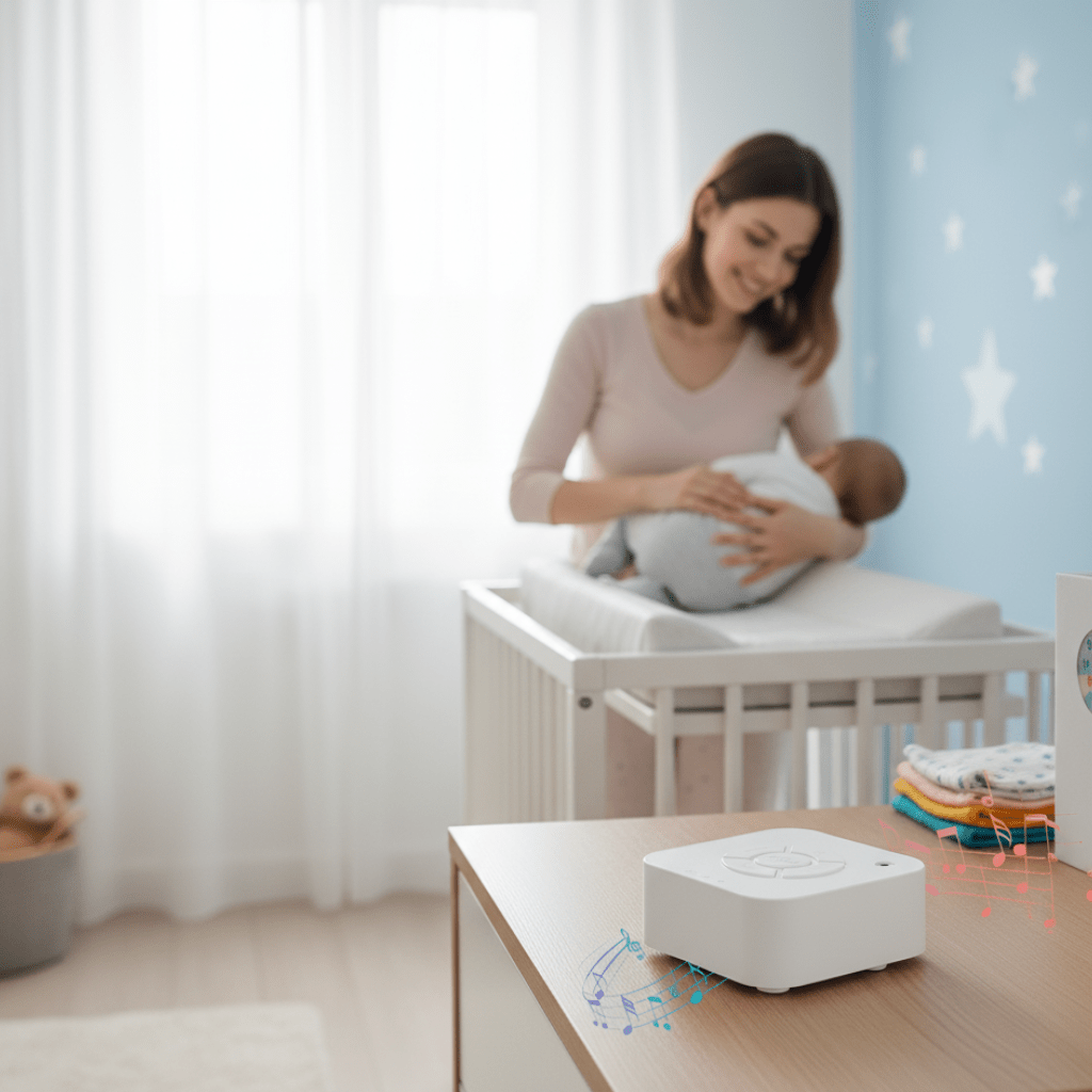 LullMate Reise Babylydmaskin med oppladbar USB for søvn på farten