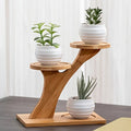 Everova Minimalist Bamboo Two Tier Stand for Eco Home and Office Storage