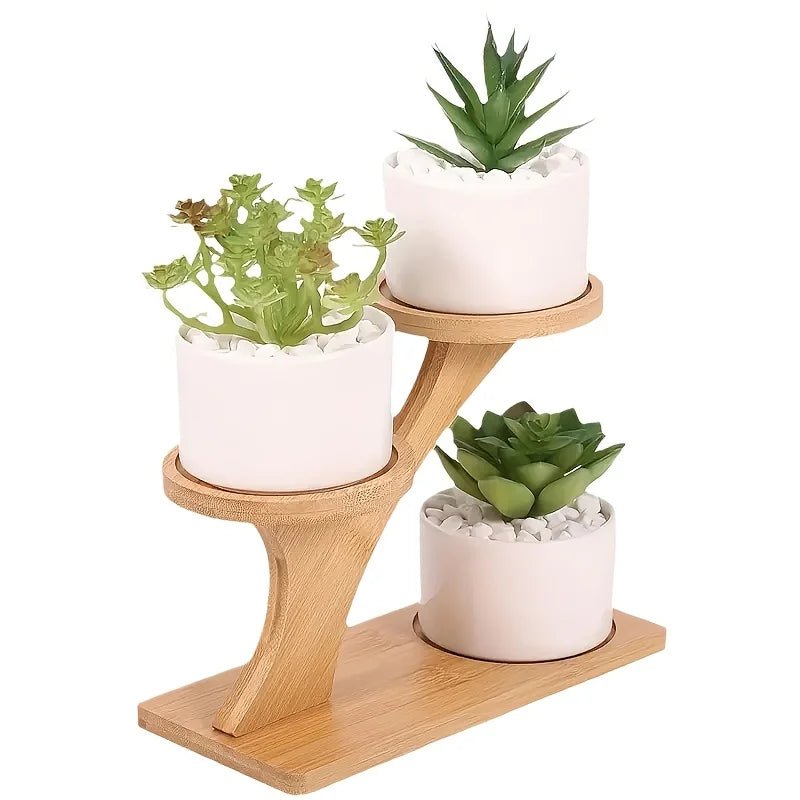 Everova Minimalist Bamboo Two Tier Stand for Eco Home and Office Storage