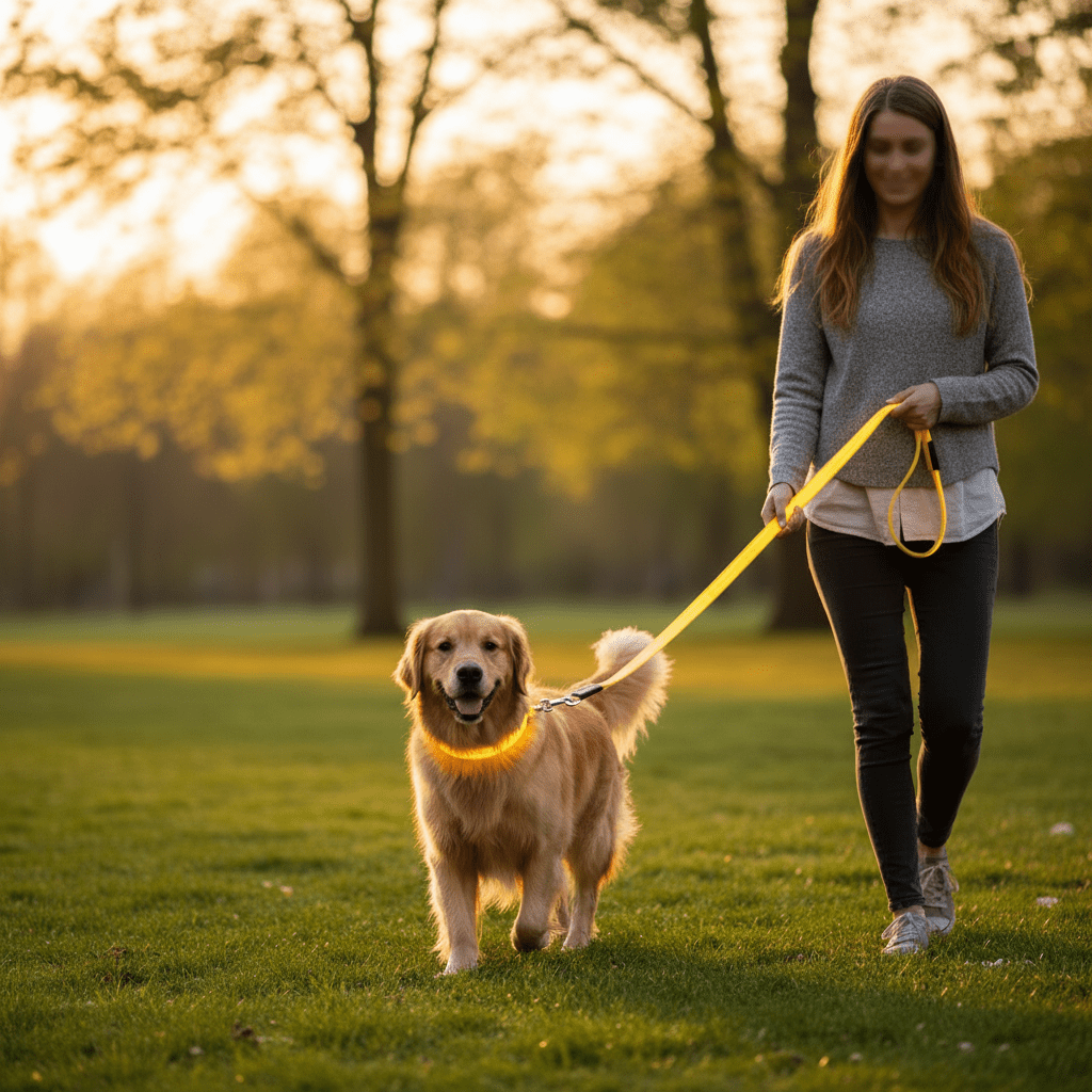 NovaTrail LED Reflective Night Walkers Dog Leash With USB Rechargeable Battery