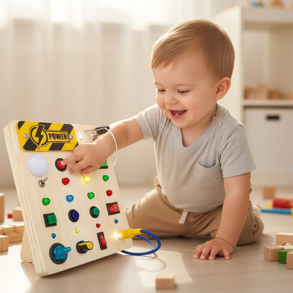 LumaBoard Tabla de Madera Luminosa para el Desarrollo Táctil y Habilidades Motoras en Niños Pequeños