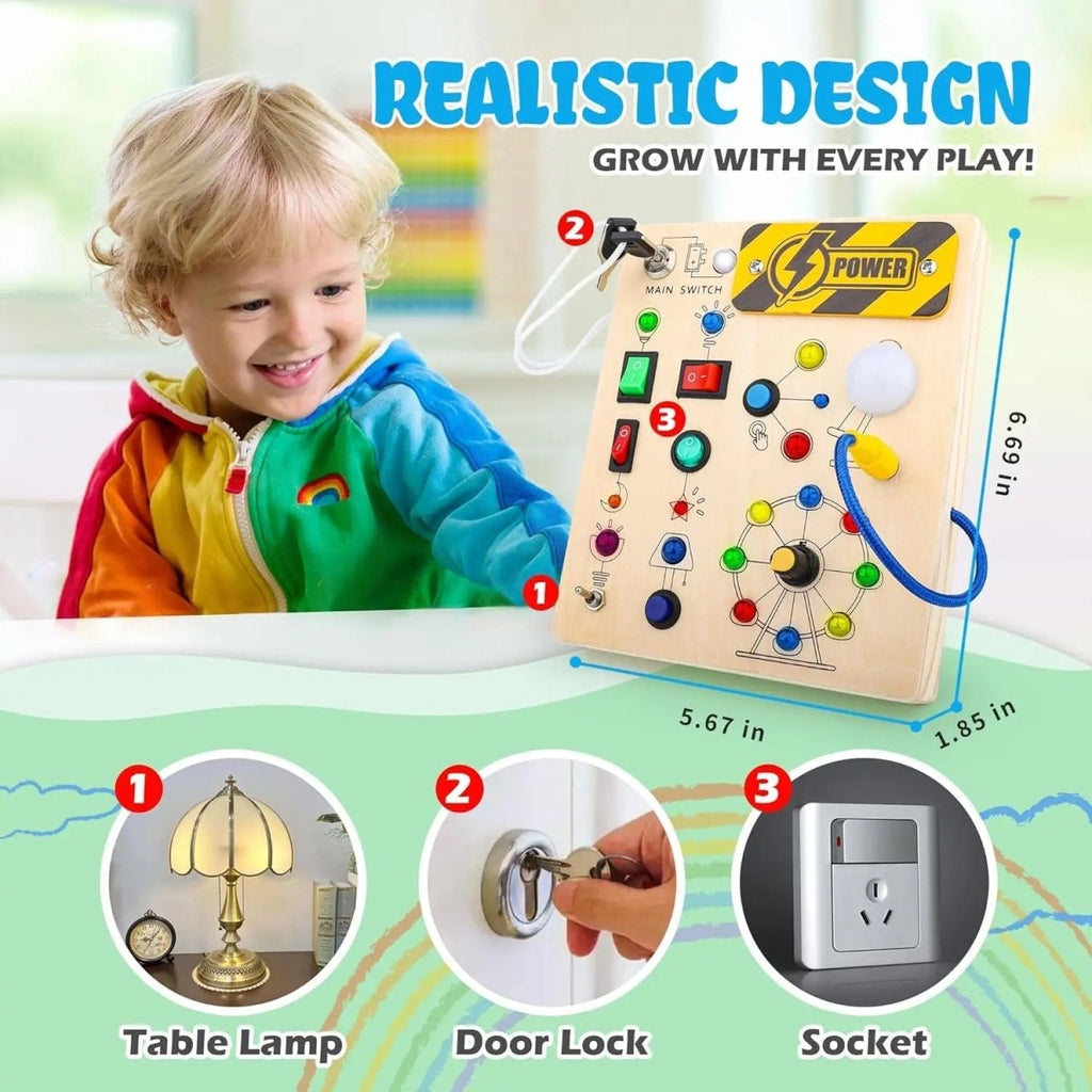 LumaBoard Tabla de Madera Luminosa para el Desarrollo Táctil y Habilidades Motoras en Niños Pequeños