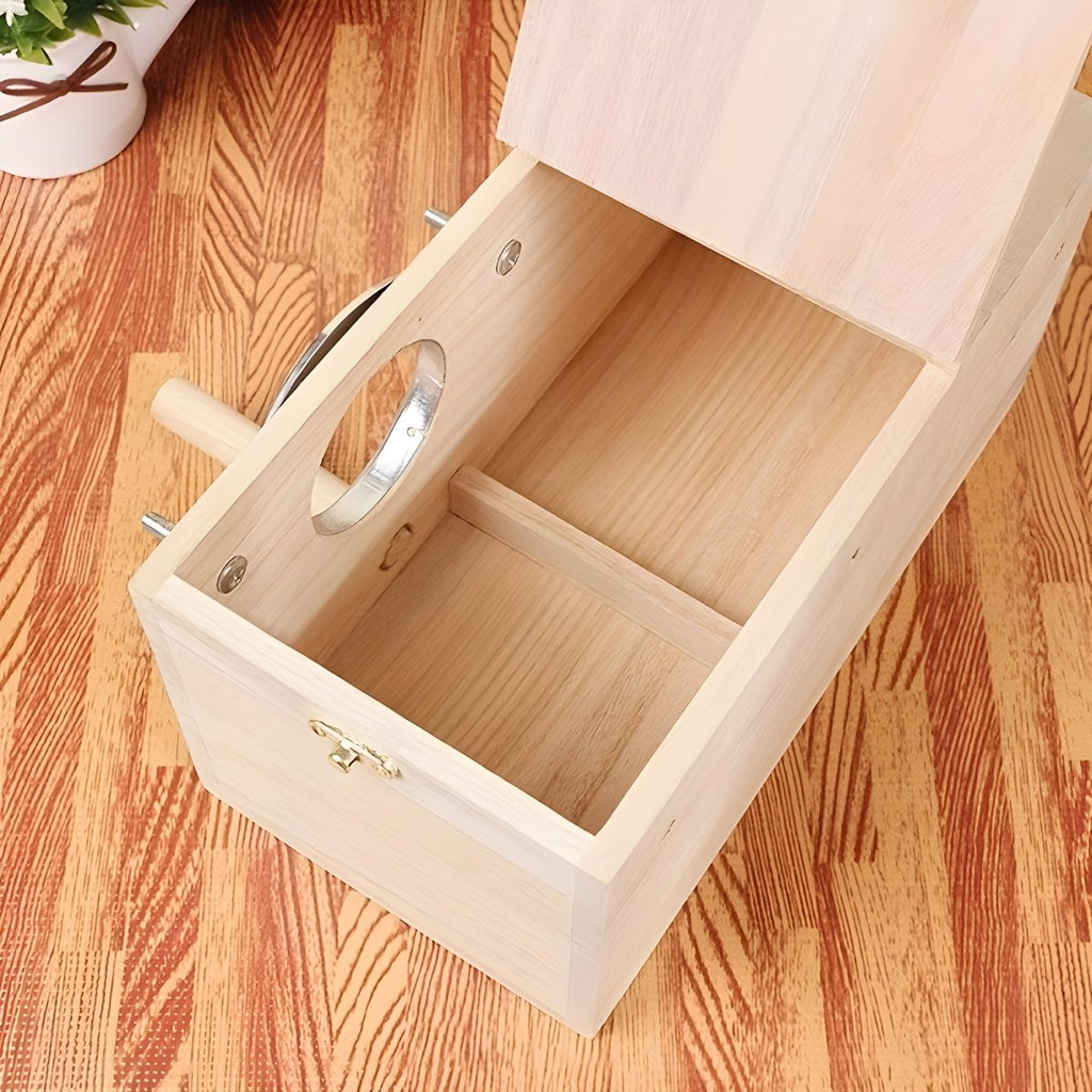 Woodland Nest Natural Wood Bird House For Budgerigars And Small Birds Safe Rest