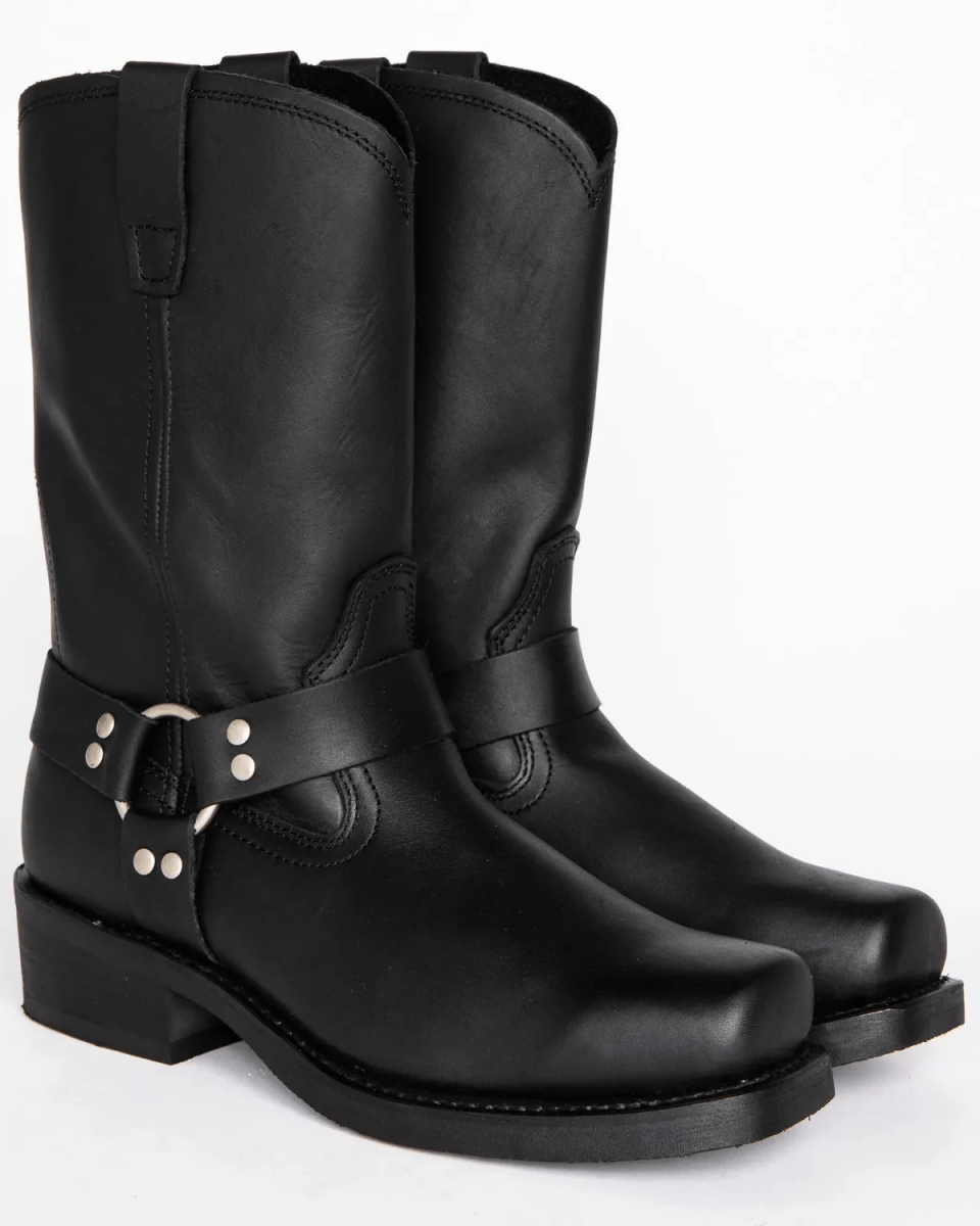 IronStride Waterproof Leather Harness Boots For Men Durable Oil-Resistant Sole