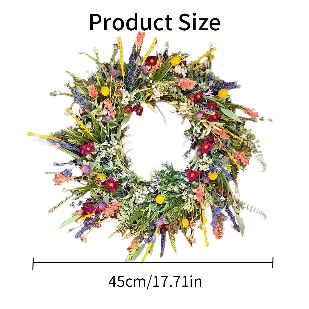 Door Wreath Everleaf With Realistic Blossoms For Year Round Home Decor Charm