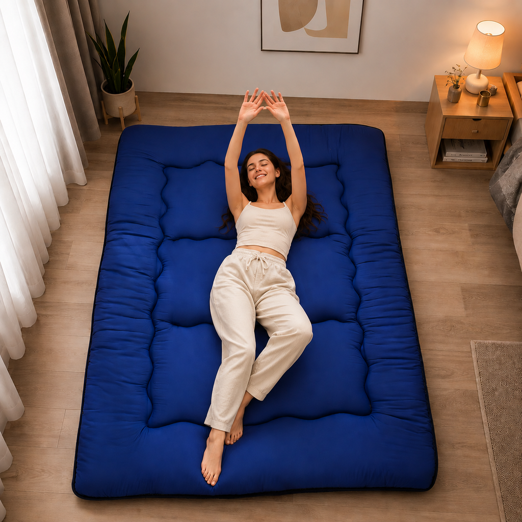 Japanese Floor Bed Four Inch Thick Foldable Futon Mattress For Adults And Kids