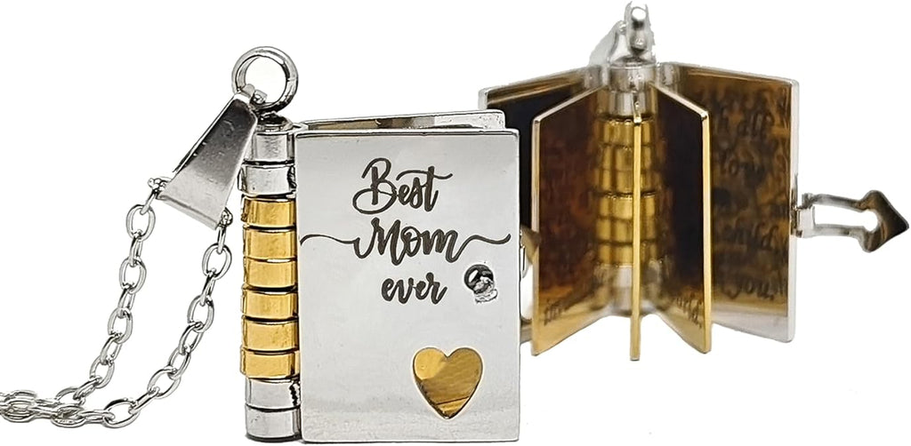 LocketStory Custom Book Necklace That Opens to Reveal Your Message for Loved Ones