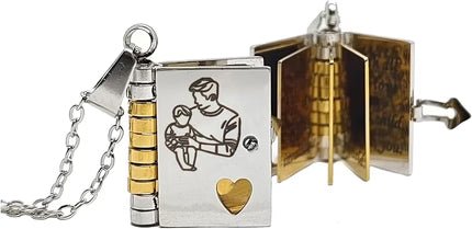 LocketStory Custom Book Necklace That Opens to Reveal Your Message for Loved Ones