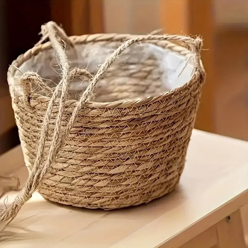 Suport pentru plante LumaWeave din macramé pentru orhidee și plante de interior, rustic, realizat manual din sfoară