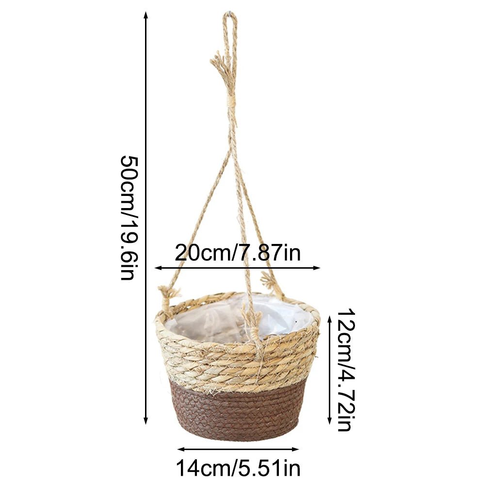 Suport pentru plante LumaWeave din macramé pentru orhidee și plante de interior, rustic, realizat manual din sfoară