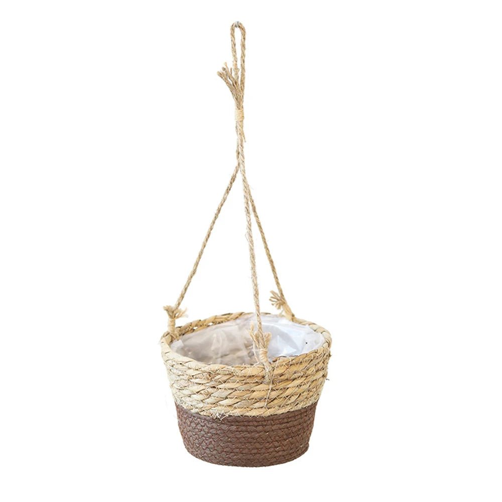 Suport pentru plante LumaWeave din macramé pentru orhidee și plante de interior, rustic, realizat manual din sfoară