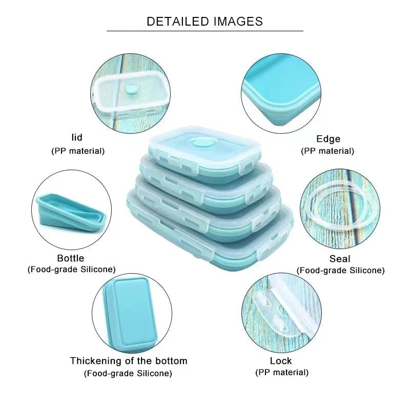 Set di Lunchbox Pieghevole in Silicone NovaFold, Salvaspazio, Sicuro BPA per Studenti