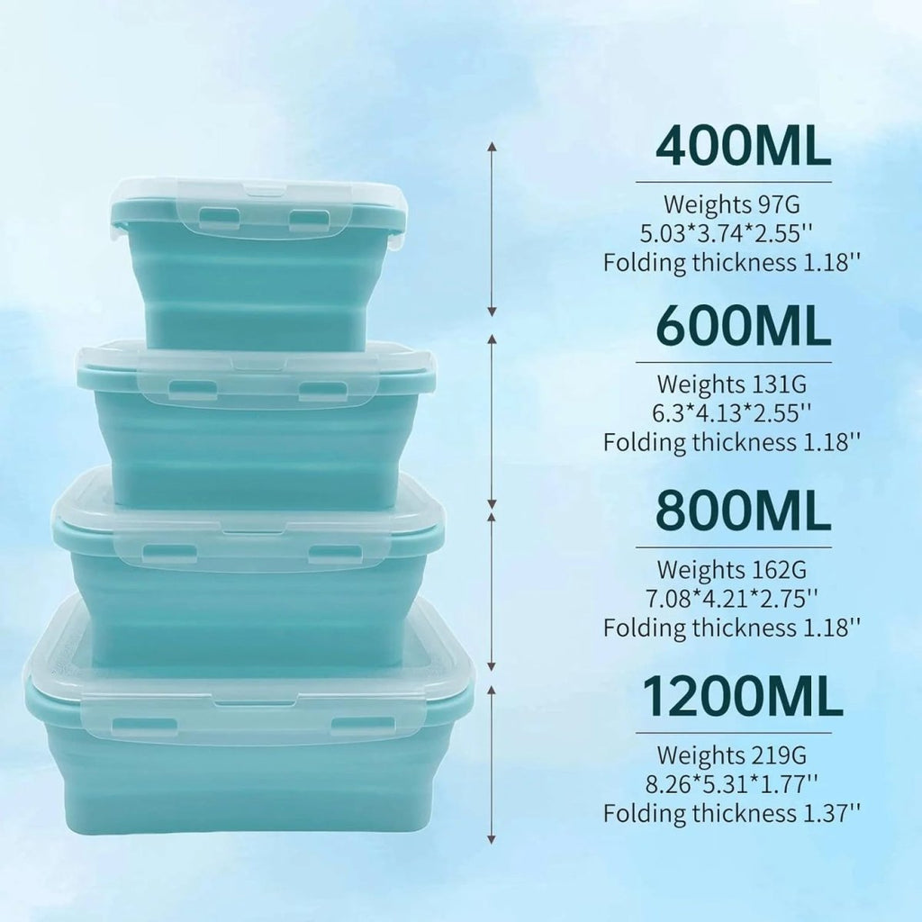 Set di Lunchbox Pieghevole in Silicone NovaFold, Salvaspazio, Sicuro BPA per Studenti