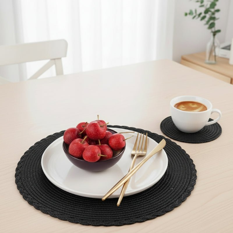 NovaWeave Set of 6 Washable Non-Slip Braided Placemats