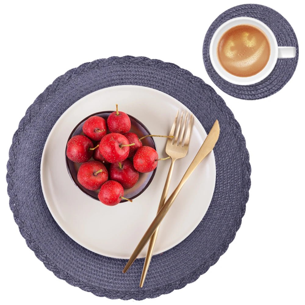 NovaWeave Set of 6 Washable Non-Slip Braided Placemats