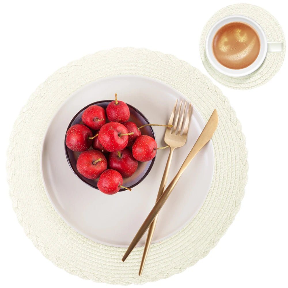 NovaWeave Set of 6 Washable Non-Slip Braided Placemats