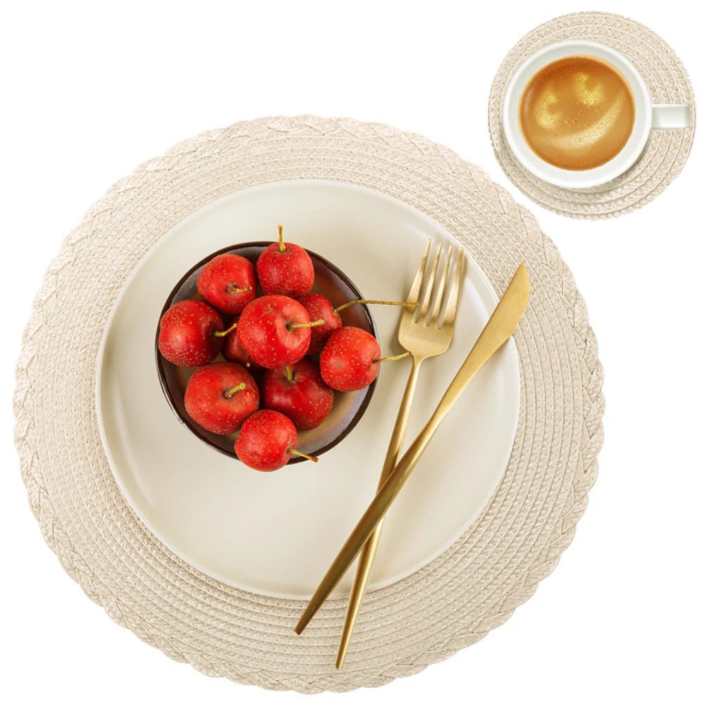 NovaWeave Set of 6 Washable Non-Slip Braided Placemats