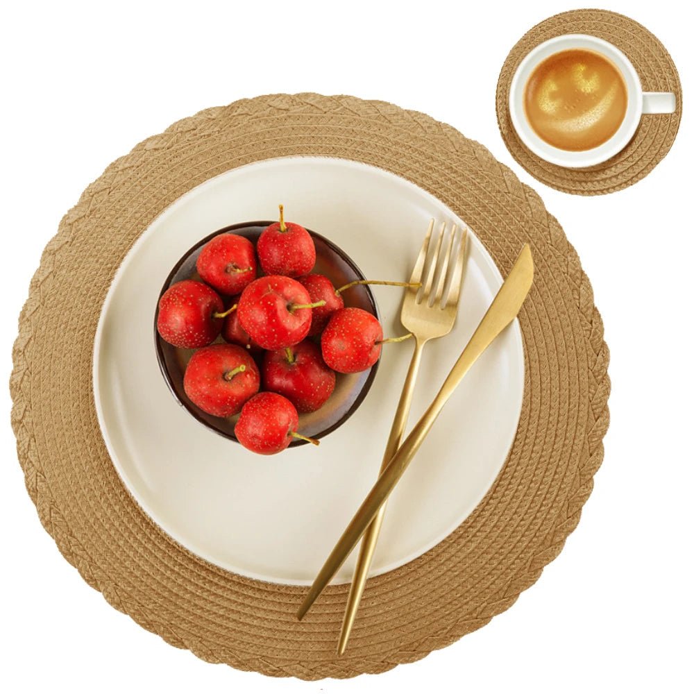 NovaWeave Set of 6 Washable Non-Slip Braided Placemats