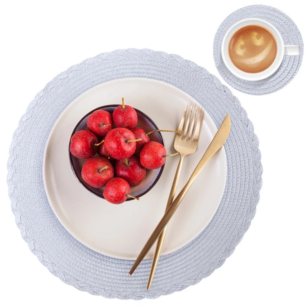NovaWeave Set of 6 Washable Non-Slip Braided Placemats