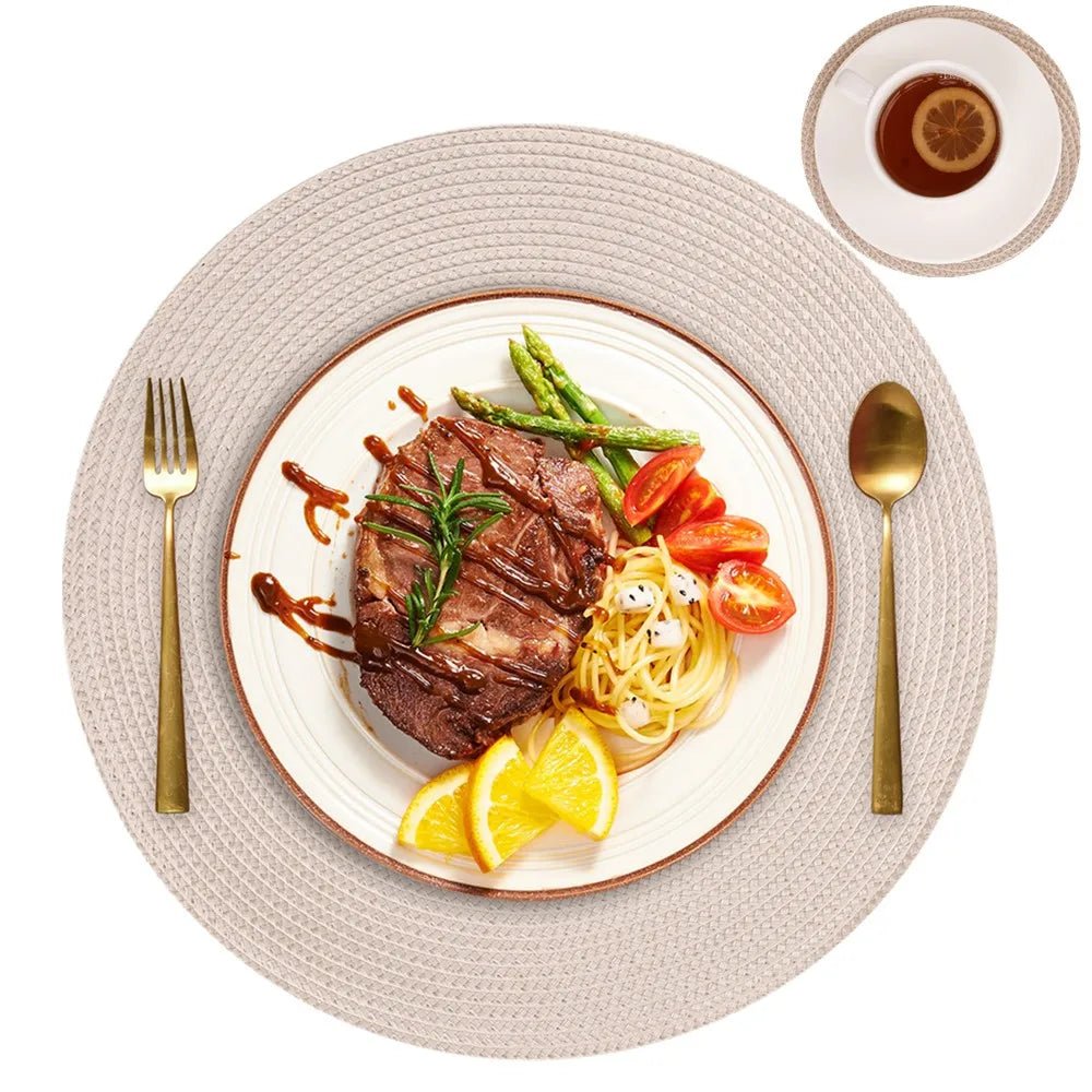 NovaWeave Set of 6 Washable Non-Slip Braided Placemats