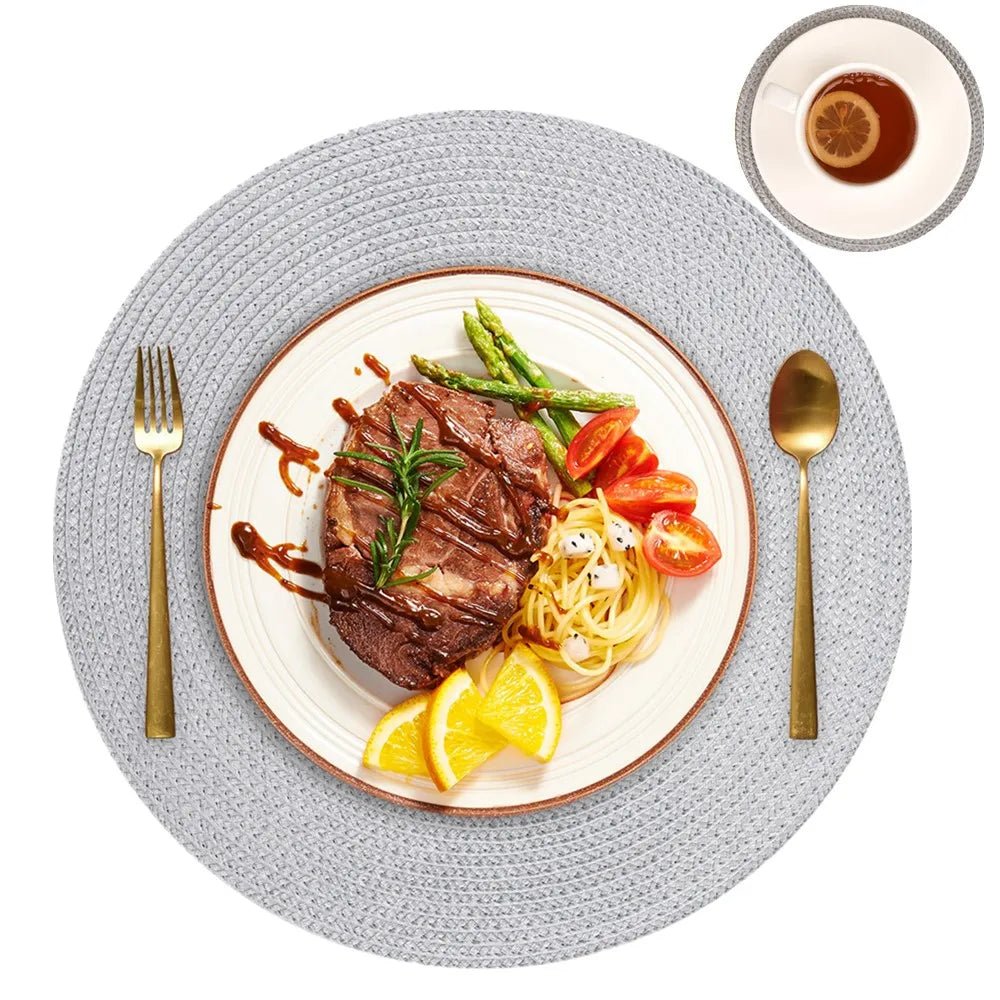 NovaWeave Set of 6 Washable Non-Slip Braided Placemats