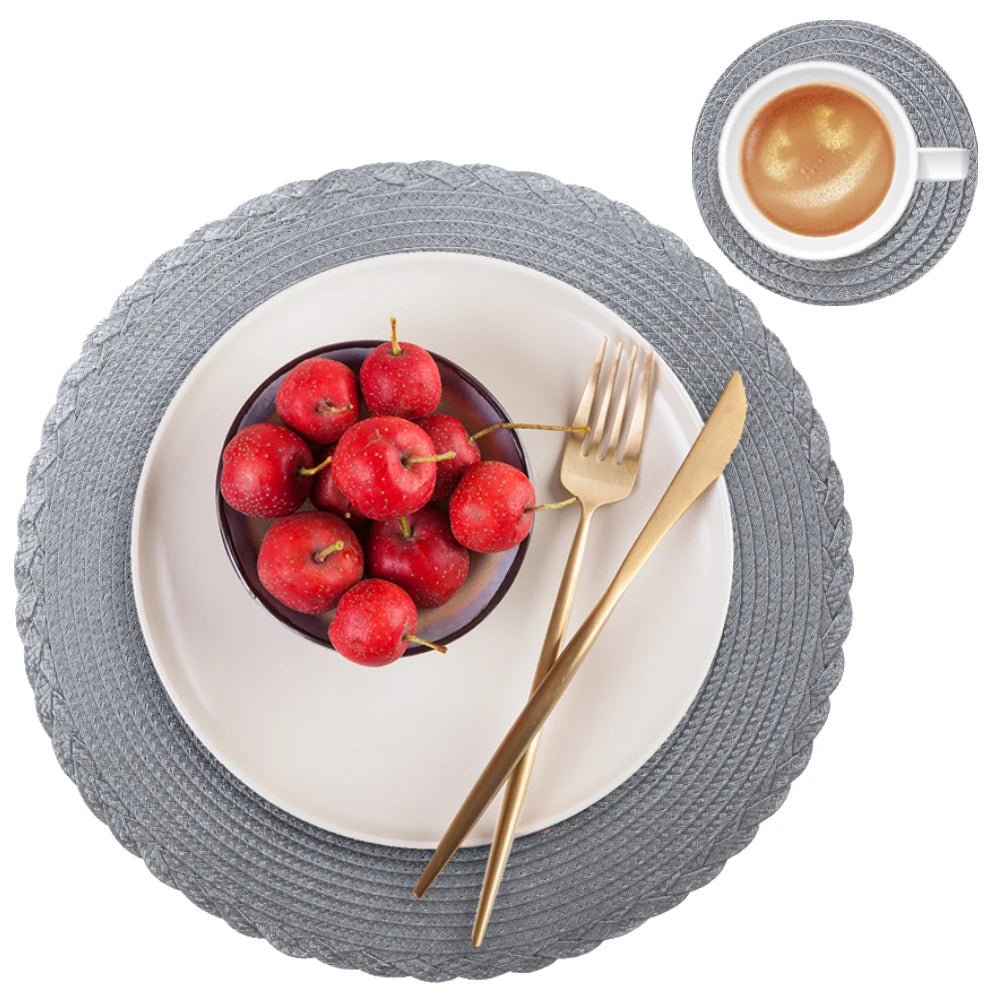 NovaWeave Set of 6 Washable Non-Slip Braided Placemats