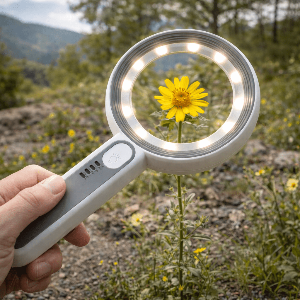 LumaBright Ładowana lupa z 12 diodami LED dla precyzyjnych rzemieślników