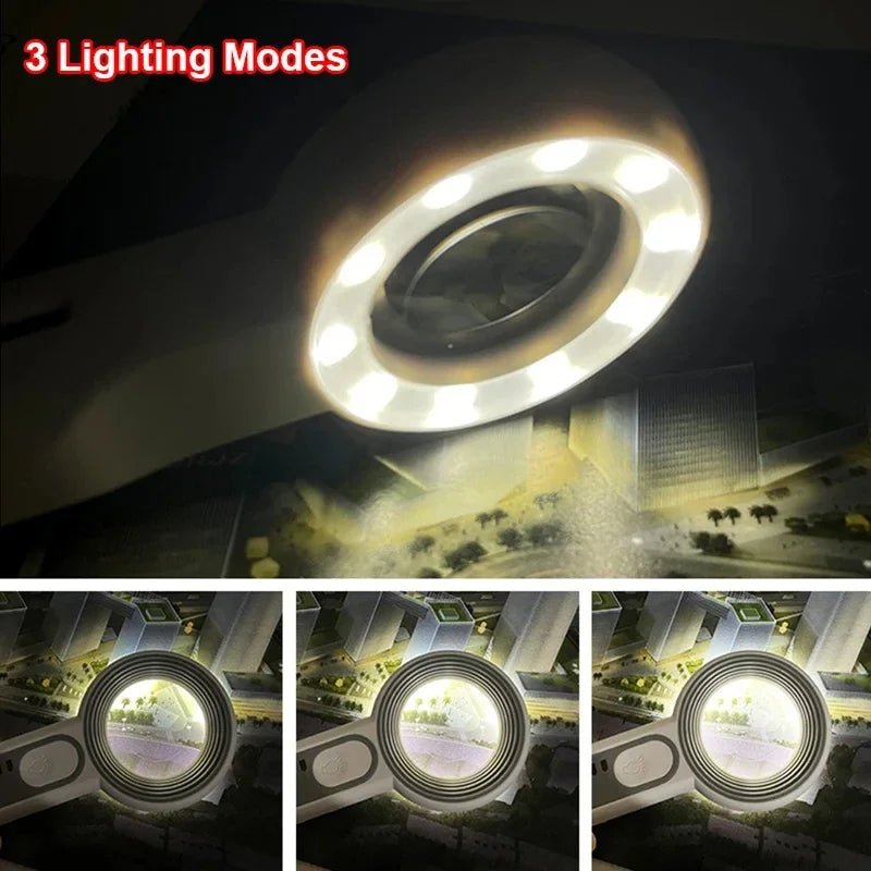 LumaBright Ładowana lupa z 12 diodami LED dla precyzyjnych rzemieślników