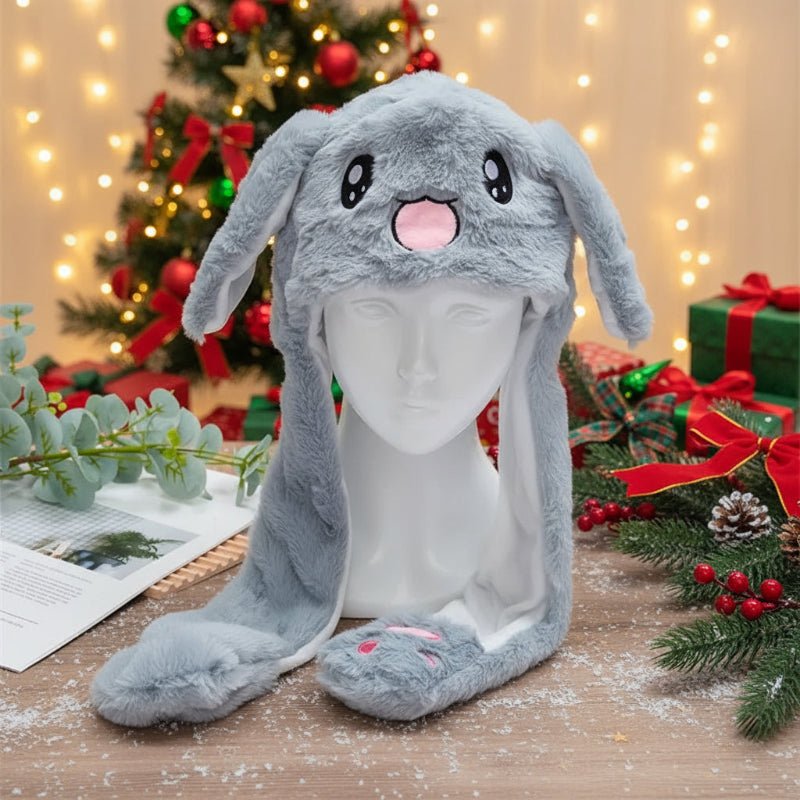 CuddlePals Interactive Bunny Hat With Movable Ears For Kids Soft Warmth