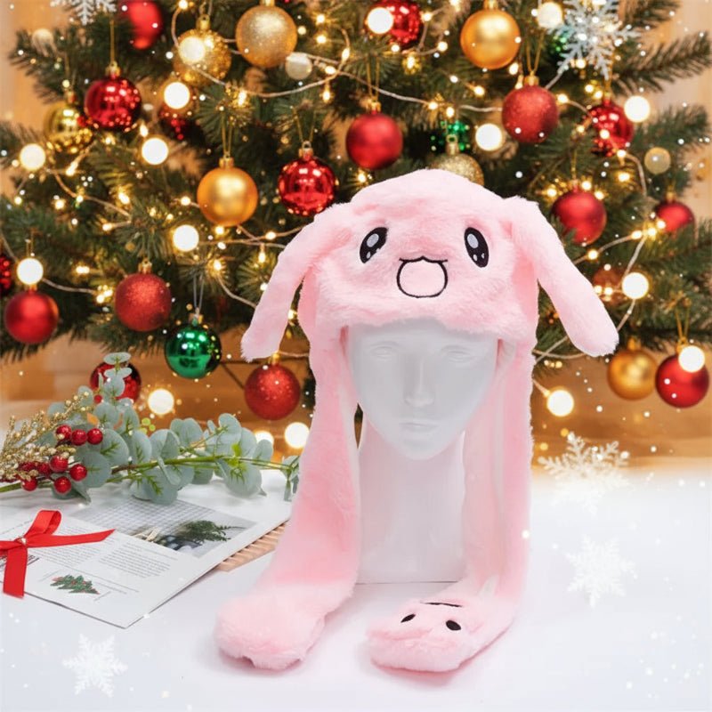 CuddlePals Interactive Bunny Hat With Movable Ears For Kids Soft Warmth