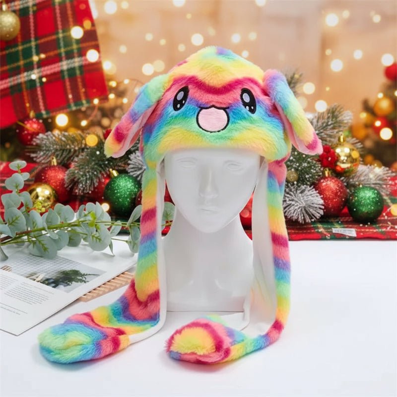 CuddlePals Interactive Bunny Hat With Movable Ears For Kids Soft Warmth